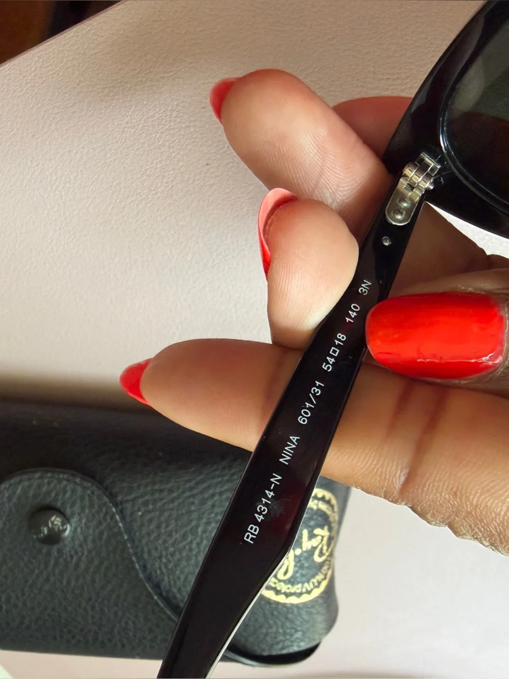 Ray-Ban Nina Black Cat Eye Sunglasses with Case